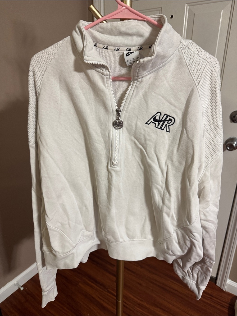 Nike White Women's Half-Zip Cowl Neck Pullover